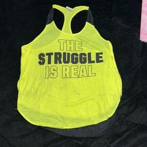 NWOT~ VICTORIAS SECRET PINK GRAPHIC RACERBACK TANK ~ WOMENS XS